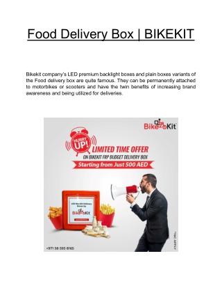 Food Delivery Box  | BIKEKIT