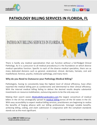 PATHOLOGY BILLING SERVICES IN FLORIDA, FL
