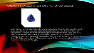 Tanzanite Gemstone for Sale - Chordia Jewels