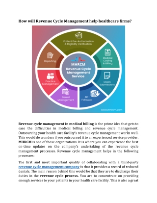 How will Revenue Cycle Management help healthcare firms?