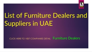 List of Furniture Dealers and Suppliers in UAE