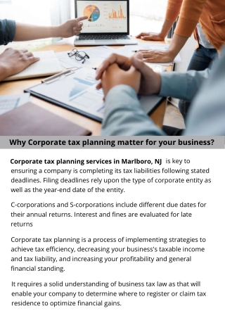 Why Corporate tax planning matter for your business?