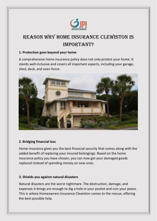 Why Do Homeowners' Insurances in Clewiston Be Significant to You