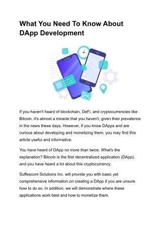 What You Need To Know About DApp Development