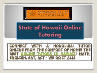 State of Hawaii Online Tutoring
