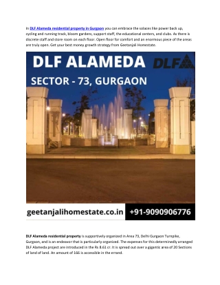 DLF Alameda residential property in Gurgaon - Geetanjali Homestate