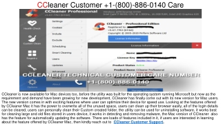 CCleaner Customer  +1(888) 324-5552 Service