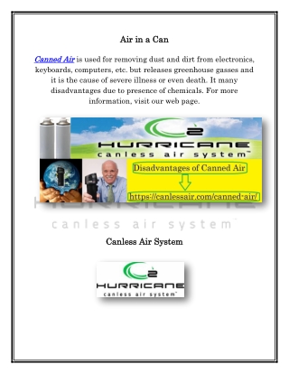 Air in a Can, canlessair.com