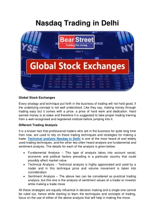 Nasdaq Trading in Delhi