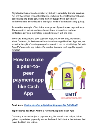 How to make a peer-to-peer payment app like Cash App