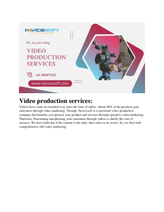 Video production services