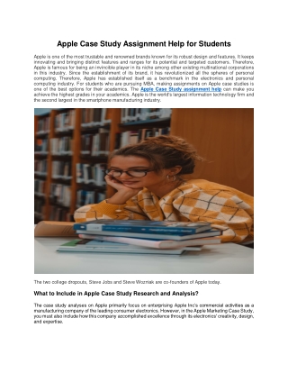 Apple Case Study Assignment Help for Students