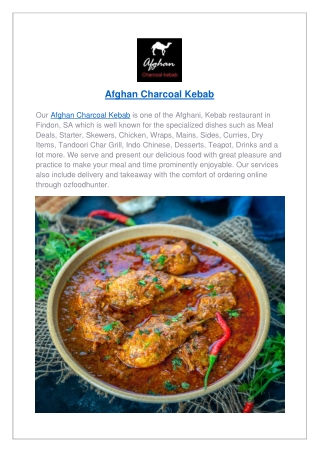 Upto 10% offer order now - Afghan Charcoal Kebab Findon