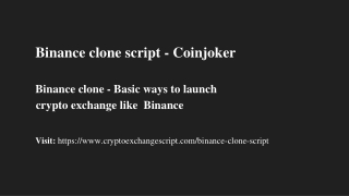 Binance clone script