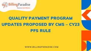 Quality Payment Program Updates Proposed by CMS – CY23 PFS Rule