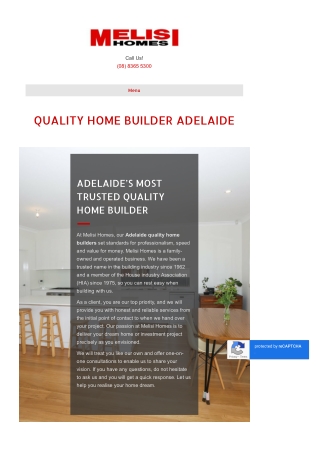 Quality Home Builder Adelaide
