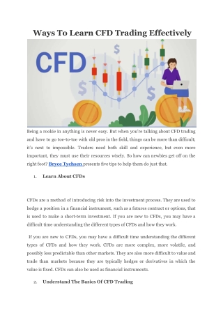 Ways To Learn CFD Trading Effectively