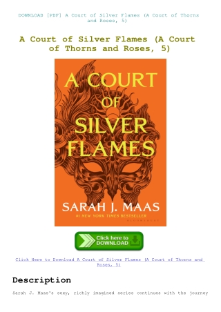 DOWNLOAD [PDF] A Court of Silver Flames (A Court of Thorns and Roses  5)