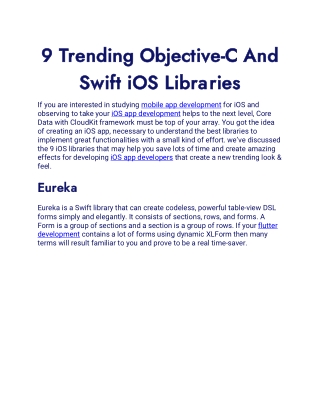 9 Trending Objective-C And Swift iOS Libraries