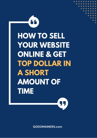 Website For Sale - How to Sell Your Website Online