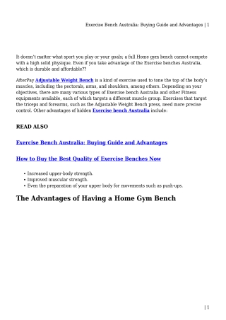 Exercise Bench Australia_ Buying Guide and Advantages (1)
