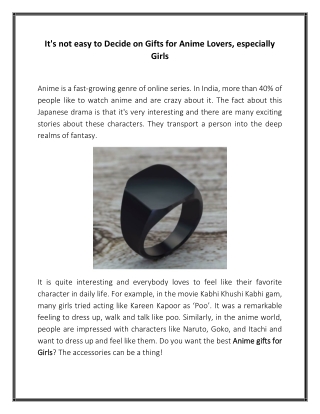 It's not easy to Decide on Gifts for Anime Lovers, especially Girls