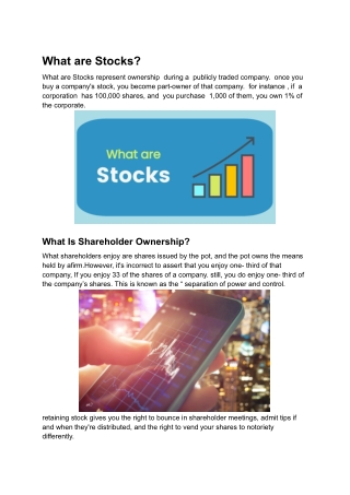 What are Stocks?