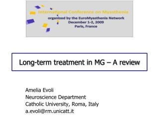 Long-term treatment in MG – A review