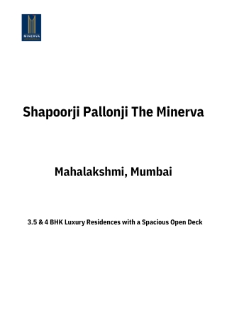 Shapoorji Pallonji Minerva Mahalaxmi Mumbai | E-Brochure