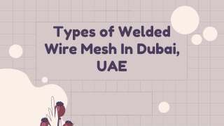 Types of Welded Wire Mesh In Dubai, UAE