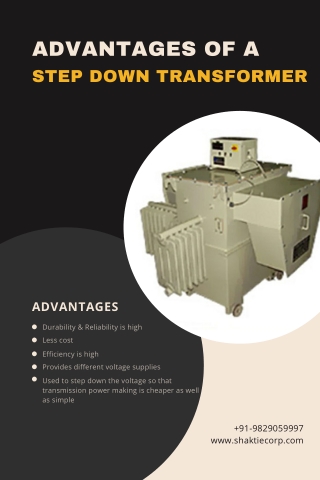 Advantages of a Step down Transformer