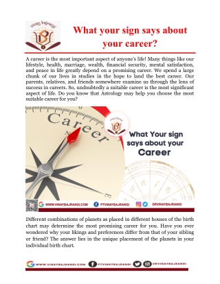 What your sign says about your career