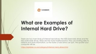 What are Examples of Internal Hard Drive?