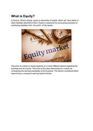 What is Equity?