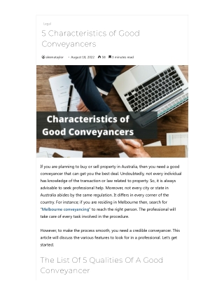 5 Characteristics of Good Conveyancers | Provey