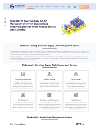 How Blockchain can Transform the Supply chain Management Services