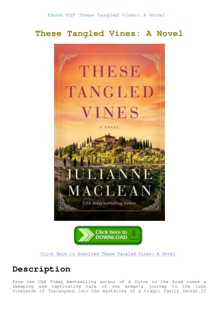 EBook PDF These Tangled Vines A Novel