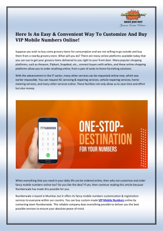 VIP Mobile Numbers