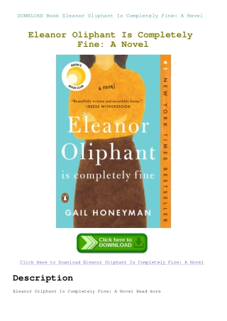 DOWNLOAD Book Eleanor Oliphant Is Completely Fine A Novel