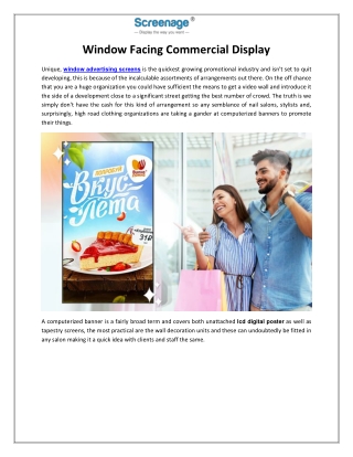 Window Facing Commercial Display