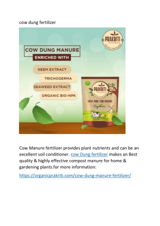 cow dung fertilizer in india