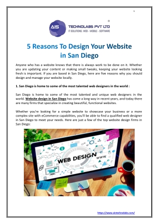 5 Reasons To Design Your Website in San Diego