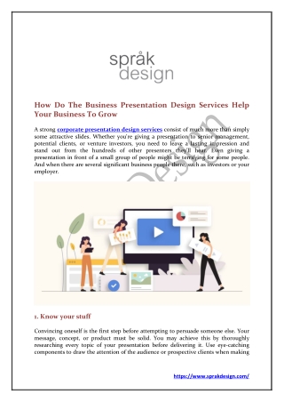 How Do The Business Presentation Design Services Help Your Business To Grow