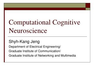Computational Cognitive Neuroscience