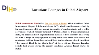 Luxurious Lounges in Dubai Airport