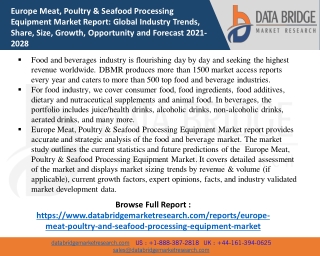 Europe Meat, Poultry & Seafood Processing Equipment Market PDF