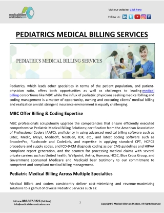 PEDIATRICS MEDICAL BILLING SERVICES