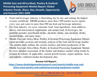 Middle East and Africa Meat, Poultry & Seafood Processing Equipment Market PDF