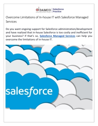 Overcome Limitations of In-house IT with Salesforce Managed Services