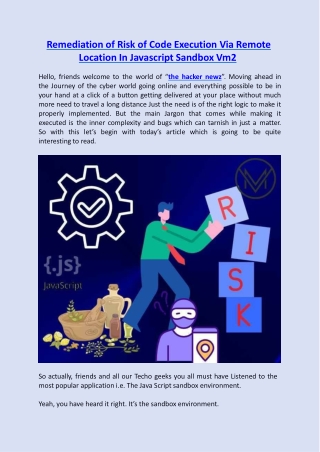 Remediation of Risk of Code Execution Via Remote Location In Javascript Sandbox